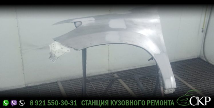 Ремонт крыла, капота и бампера Мицубиси Паджеро Спорт (Mitsubishi Pajero Sport) в СПб в автосервисе СКР.